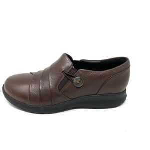 Clarks Un.Adorn Loop dark brown leather shoes NARROW